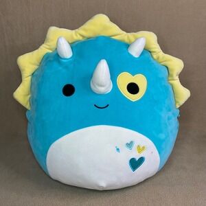 Squishmallows Braedon the Triceratops Dinosaur Plush Toy Heart Face *FLAW